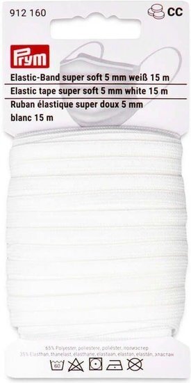 Prym Band Elastiek superlicht zacht 5 mm wit