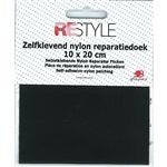 Plakbaar Nylon Reparatiedoek  - Zwart - 10 x 20 cm- 1 stuk