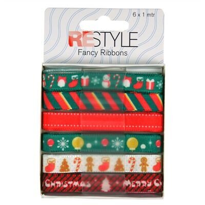 Kerstmis Lint - 10 mm 6 x 1 meter