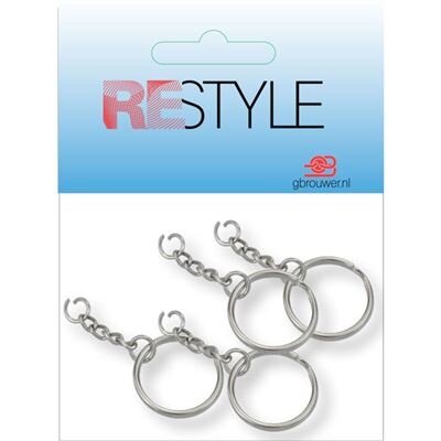 Sleutelring met ketting 30 mm