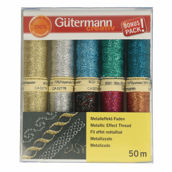Gütermann Naaigarenset Metallic 10 x 50 meter - 1 stuk
