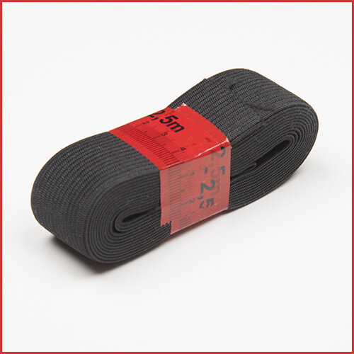 Bosje Elastiek Zwart - 2.5 meter - 2 cm