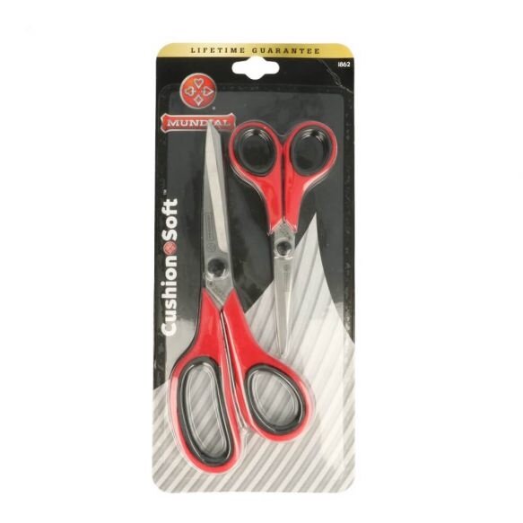 Mundial Scharen Set Softgrip Rood 1862 21.6 + 14 cm