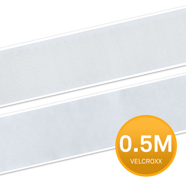 Klittenband Zelfklevend Wit 25 mm - 0.5 meter