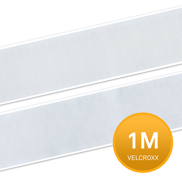 Klittenband Zelfklevend Wit 25 mm -1 meter