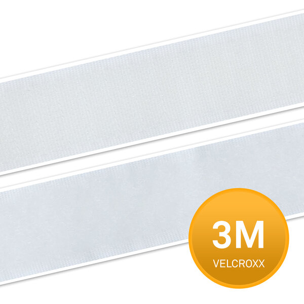 Klittenband Zelfklevend Wit 25 mm -3 meter