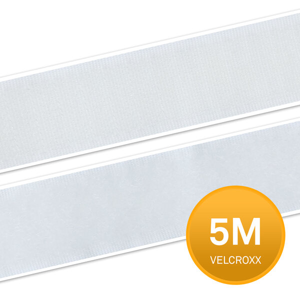 Klittenband Zelfklevend Wit 25 mm -5 meter