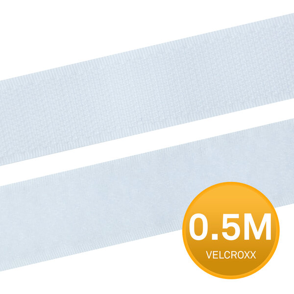 Klittenband Naaibaar Wit 25 mm - 0.5 meter