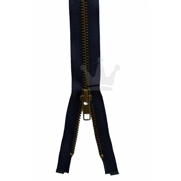 YKK Jeansrits  met zilver kleur donkerblauw