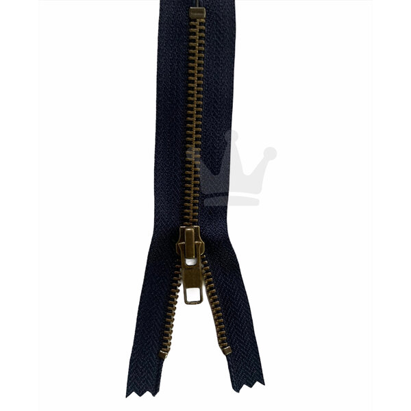 YKK Jeansrits met koper kleur donkerblauw