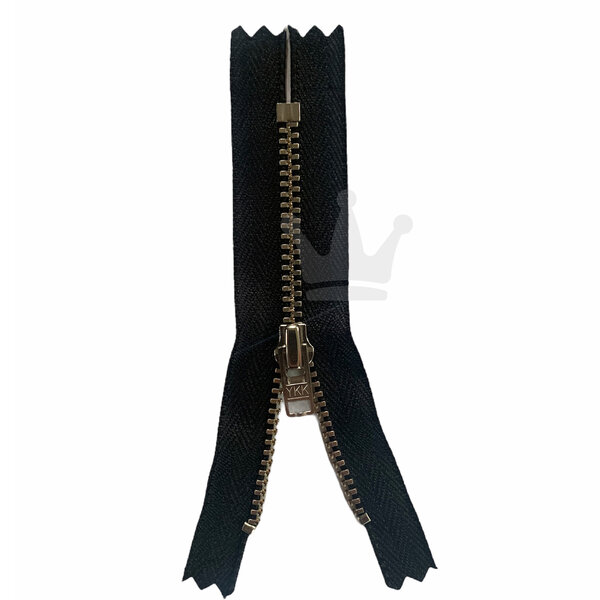 YKK Jeansrits met zilver kleur zwart