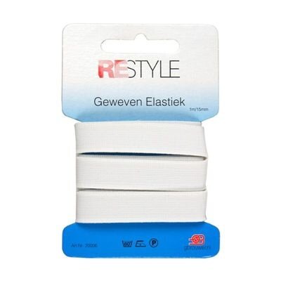 Restyle Geweven Elastiek 15mm Wit