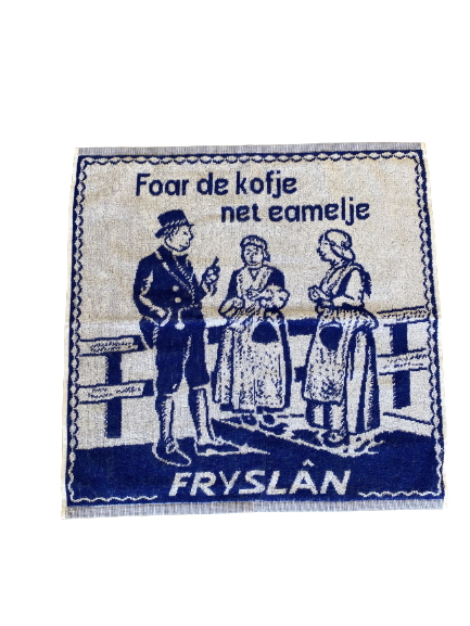 Keukendoek Fryslân "Foar de Kofje Net Eamelje" 50x50cm