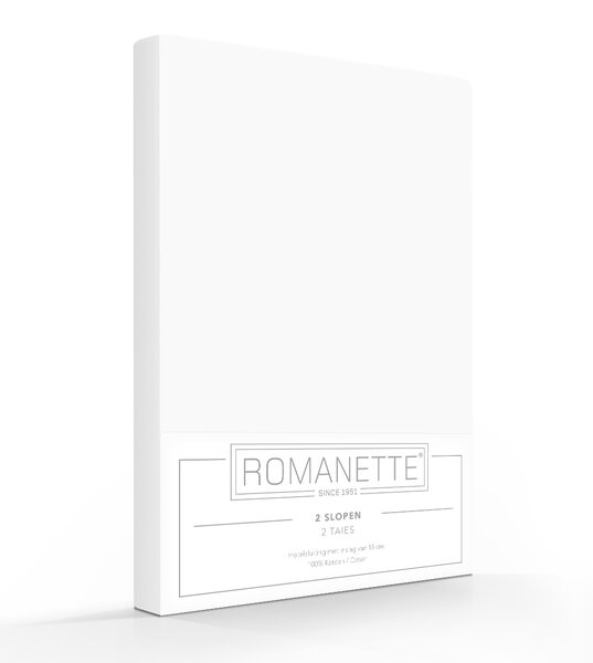 Romanette Katoenen Kussenslopen - 2 stuks - Wit