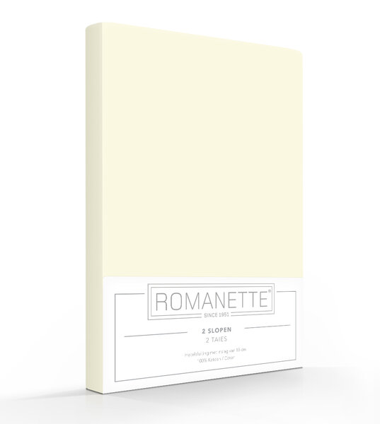 Romanette Katoenen Kussenslopen - 2 stuks - Ivoor