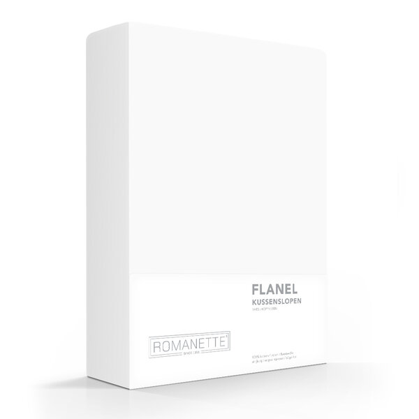 Romanette Flanellen Kussenslopen Wit