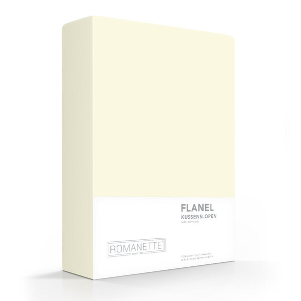 Romanette Flanellen Kussenslopen Ivoor