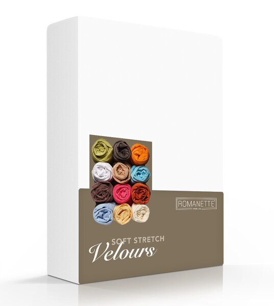 Romanette Velours Hoeslaken 1-persoons Wit