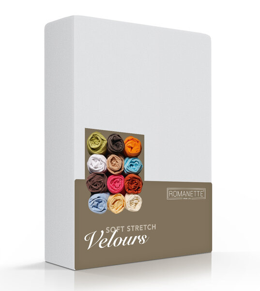 Romanette Velours Hoeslaken 1-persoons Silver