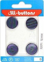 Knoop paars/groen 18 mm - 4 stuks