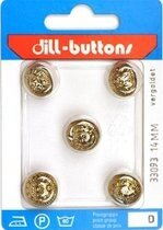 Knoop donkergoud 14 mm - 5 stuks