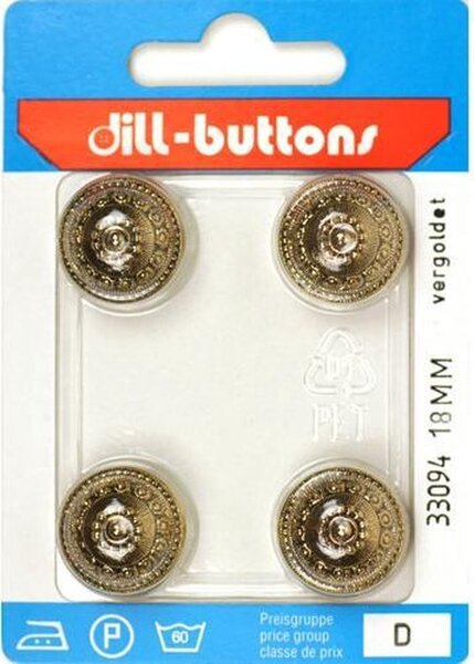 Knoop donkergoud 18 mm - 4 stuks