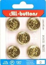 Knoop donkergoud 18 mm - 5 stuks