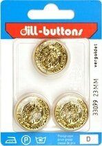 Knoop goud 23 mm - 3 stuks