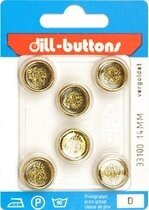 Knoop goud 14 mm - 6 stuks