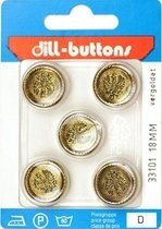 Knoop donkergoud 18 mm - 5 stuks