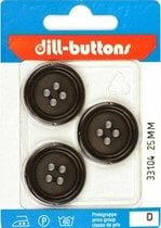 Knoop bruin 25 mm - 3 stuks