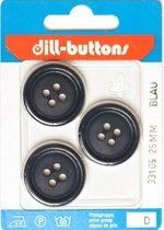 Knoop donkerblauw 25 mm - 3 stuks