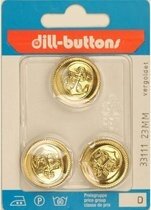 Knoop goud 23 mm - 3 stuks