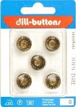 Knoop donkergoud 14 mm - 5 stuks