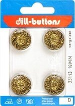 Knoop donkergoud 18 mm - 4 stuks