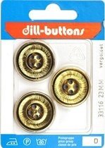 Knoop donkergoud 23 mm - 3 stuks