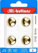 Knoop goud 15 mm - 4 stuks