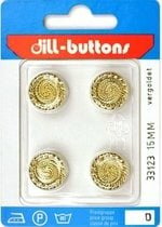 Knoop donkergoud 15 mm - 4 stuks