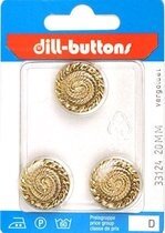 Knoop goud 20 mm - 3 stuks