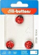 Knoop lieveheersbeestje 15mm - 3 stuks