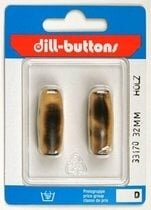 Knoop beige/bruin 32 mm - 2 stuks