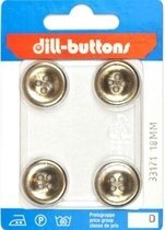 Knoop donker zilver 18 mm - 4 stuks