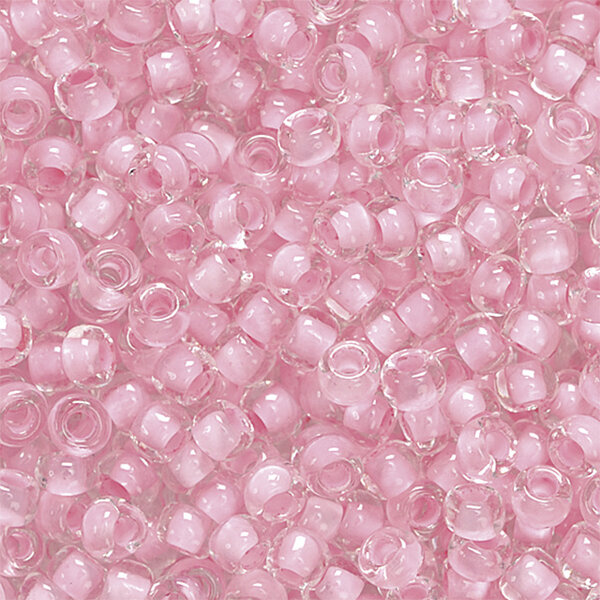 Boheemse rocailles Ø 2,5 mm roze transparant