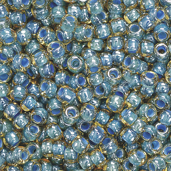 Boheemse rocailles Ø 2,5 mm blauw-groen transparant