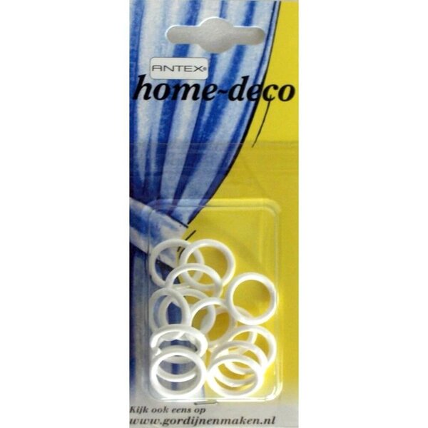 Antex Ringen plastic 13x18mm wit - 15 stuks