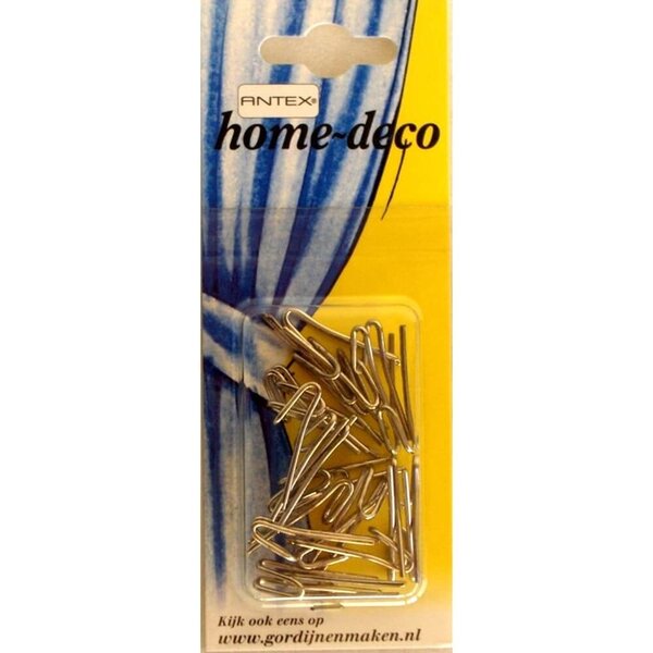 Antex Duplohaak metaal zilver - 20 stuks