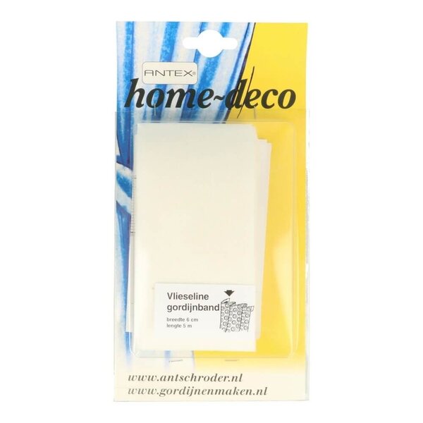 Vlieseline Gordijnband 60mm wit - 5 meter