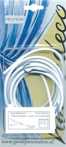 Antex Spiraaldraad + bevestigers - 2.5 m