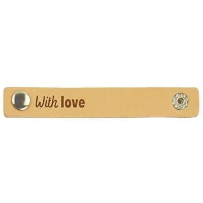 Leren Label "With Love" 10 x 1,5 cm - 1 stuk