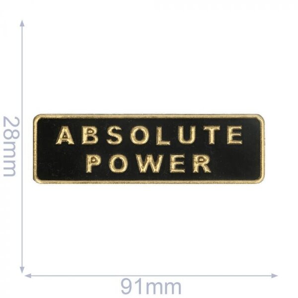 Label absolute power 91 x28 mm zwart-goud